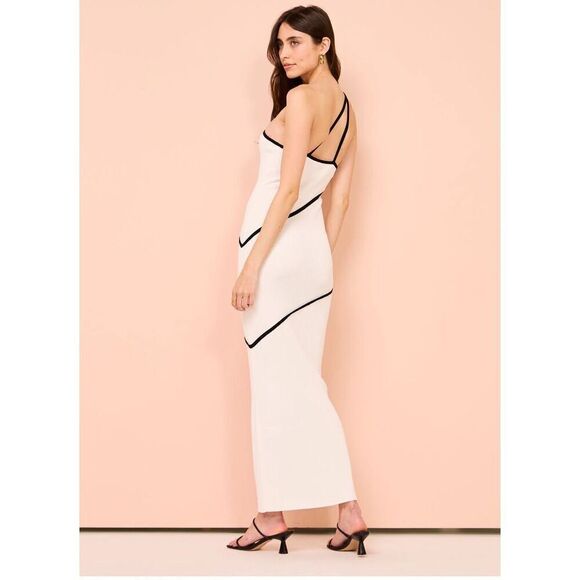 Significant Other Maple Ribbed Knit Maxi Dress In Ivory Contras Size 4 NWT - Picture 3 of 6